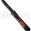 AKC Concord Briar Wood OTF Automatic Knife - Dagger Black Plain -Akc akc otf concord 4 large