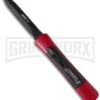 AKC Concord Red/Black OTF Automatic Knife - Dagger Black Plain -Akc akc otf concord red handle large