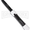 AKC Concord White/Black OTF Automatic Knife - Dagger Black Plain -Akc akc otf concord white handle large