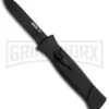AKC 777 Blackfinger Black OTF Automatic Knife - Flat Grind Black Plain -Akc blackfinger black black flat large
