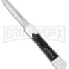 AKC Concord White/Black OTF Automatic Knife - Dagger Satin Plain -Akc concord white w black insert satin otf large